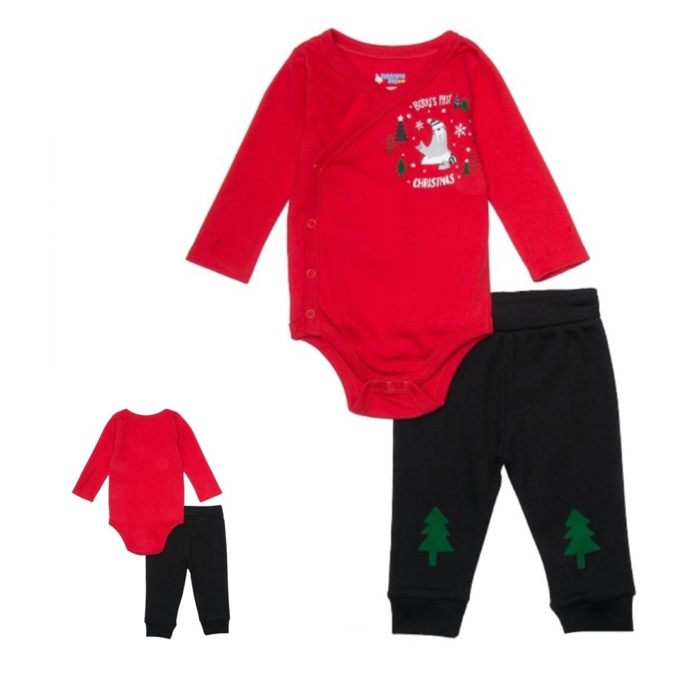 Baby’s First Christmas Jogger Outfit With Socks